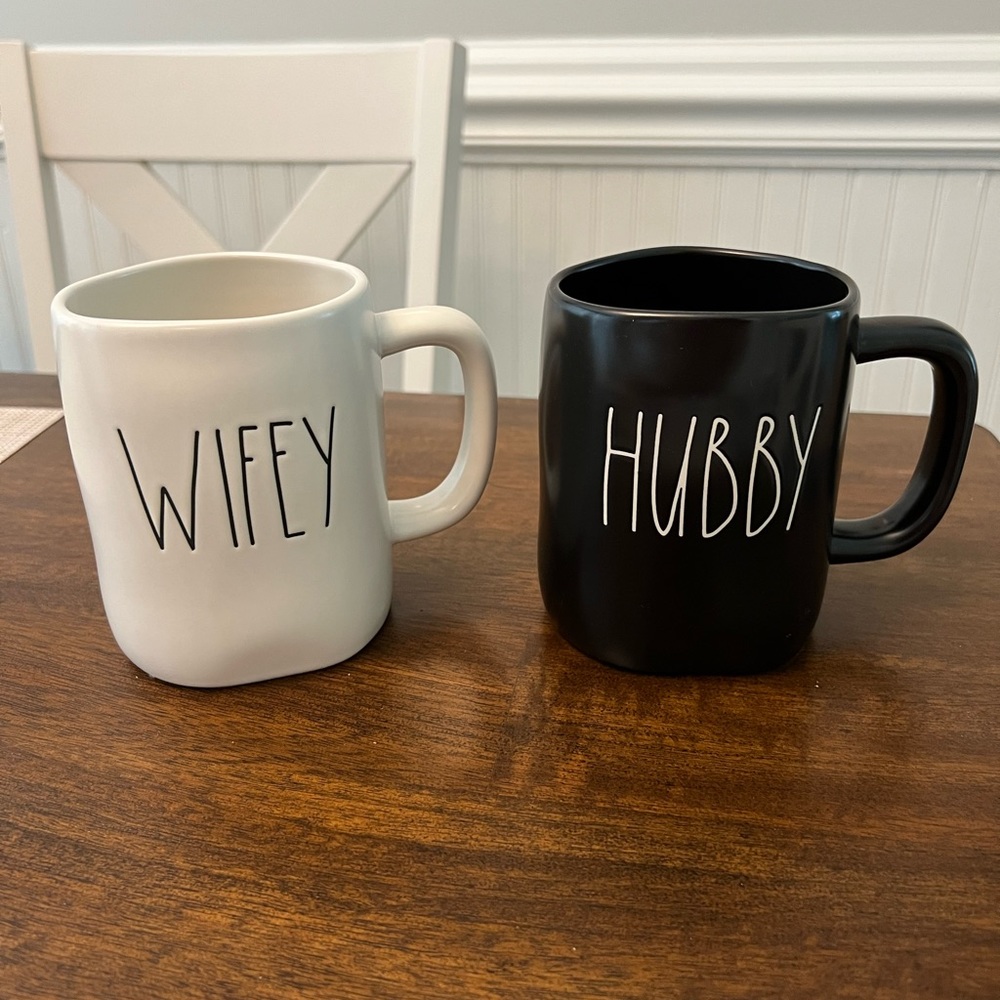 Rae Dunn Wifey and Hubby mug set